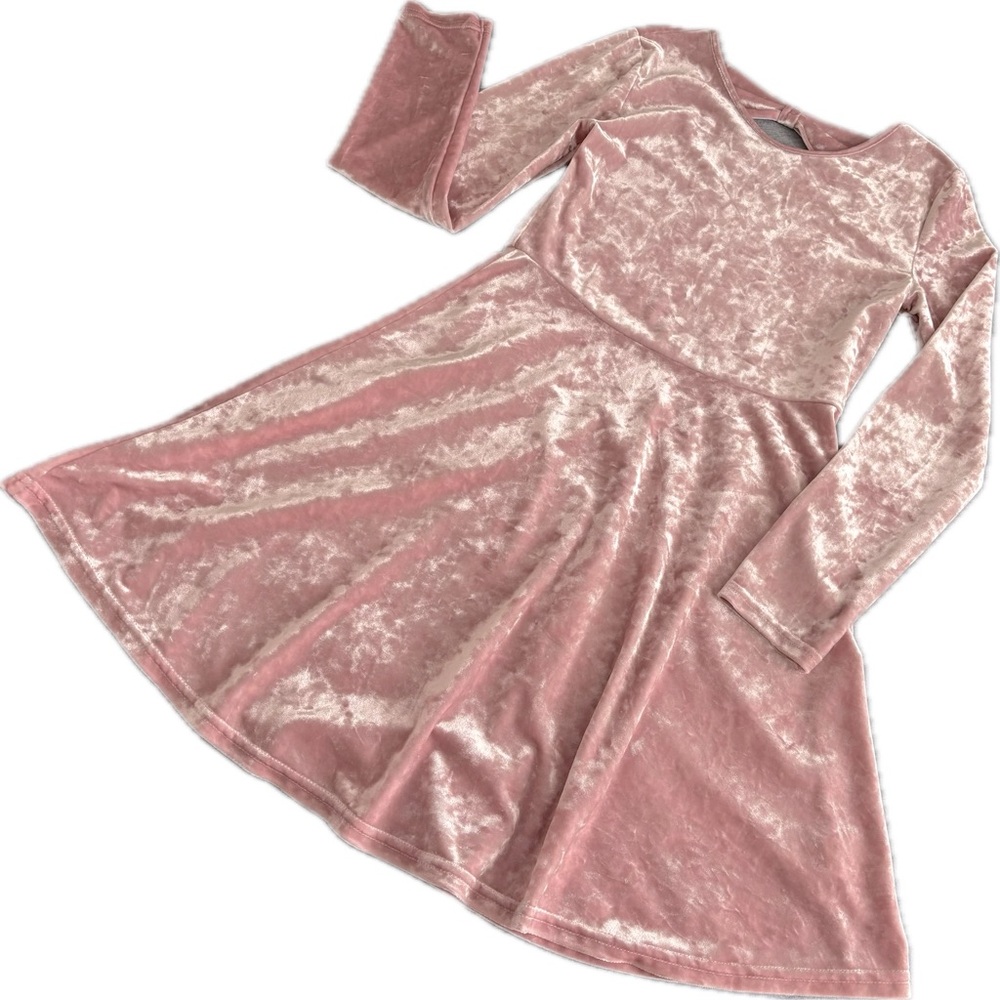 Ballerina Pink Crushed Velvet Party Dress